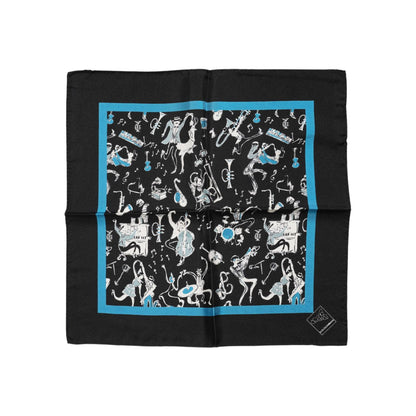 Dolce & Gabbana Black Jazz Club Silk Square Men Foulard Scarf