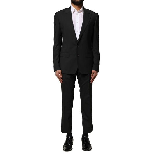 Dolce & Gabbana Black Wool 2 Piece Single Breasted Suit KOS1990-46
