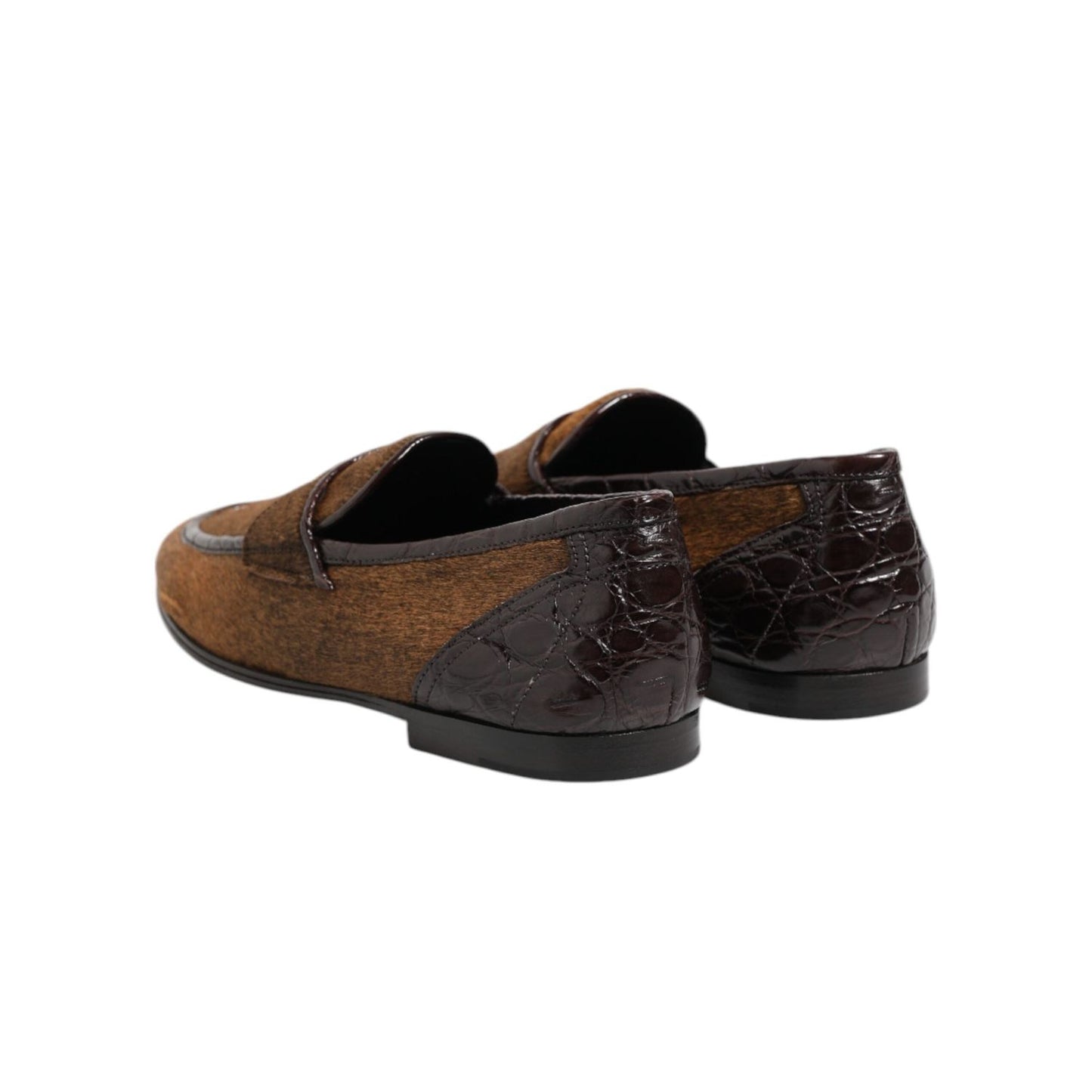 Dolce & Gabbana Brown Loafers Leather Slip On Men Dress Shoes
