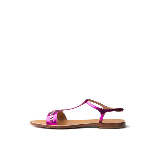 Salvatore Ferragamo Purple Leather Sandal SA-79266320010933-EU37/US7