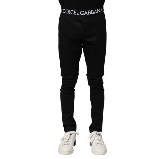 Dolce & Gabbana Black Nylon Skinny Men Jogger Pants PAN75206-48