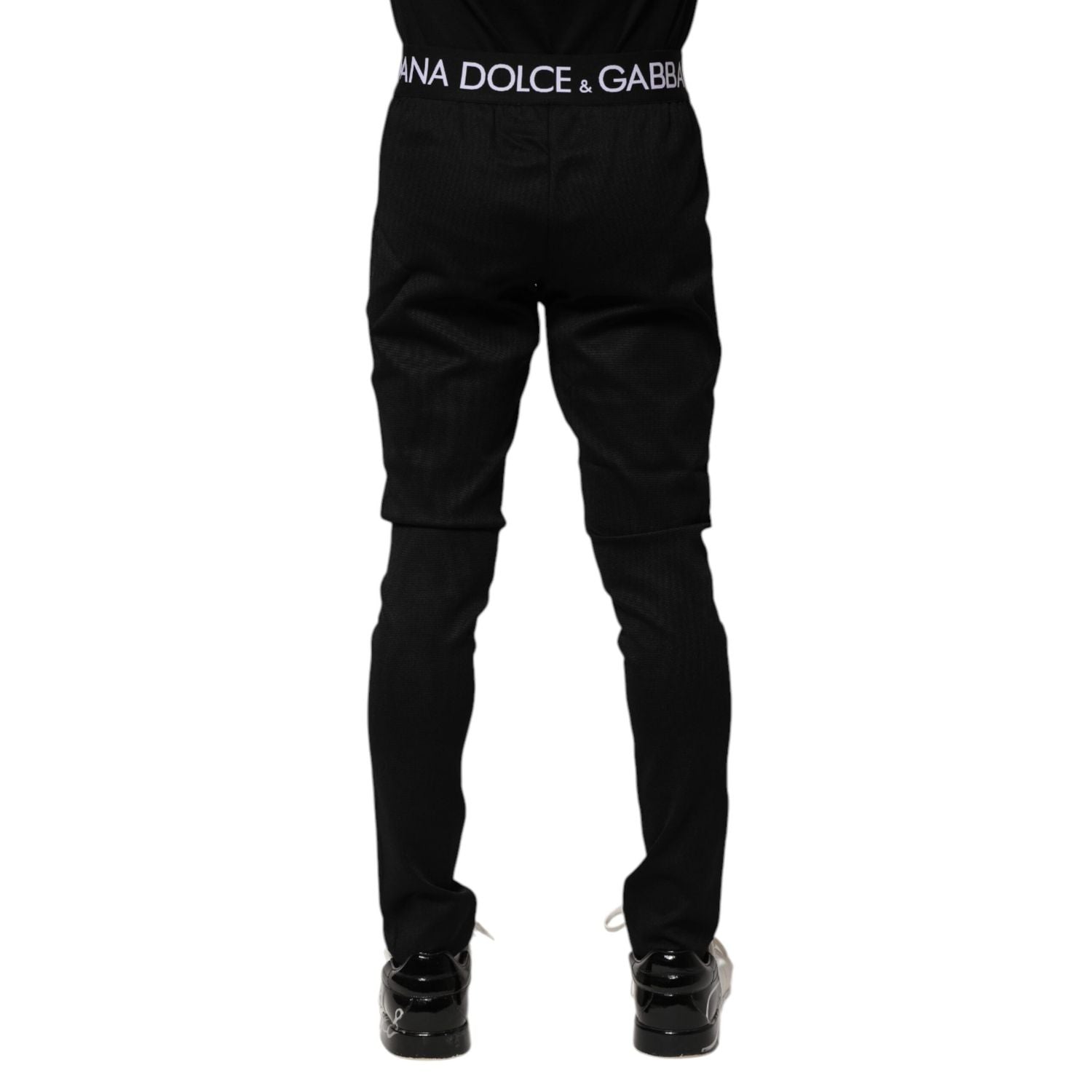 Dolce & Gabbana Black Nylon Skinny Men Jogger Pants