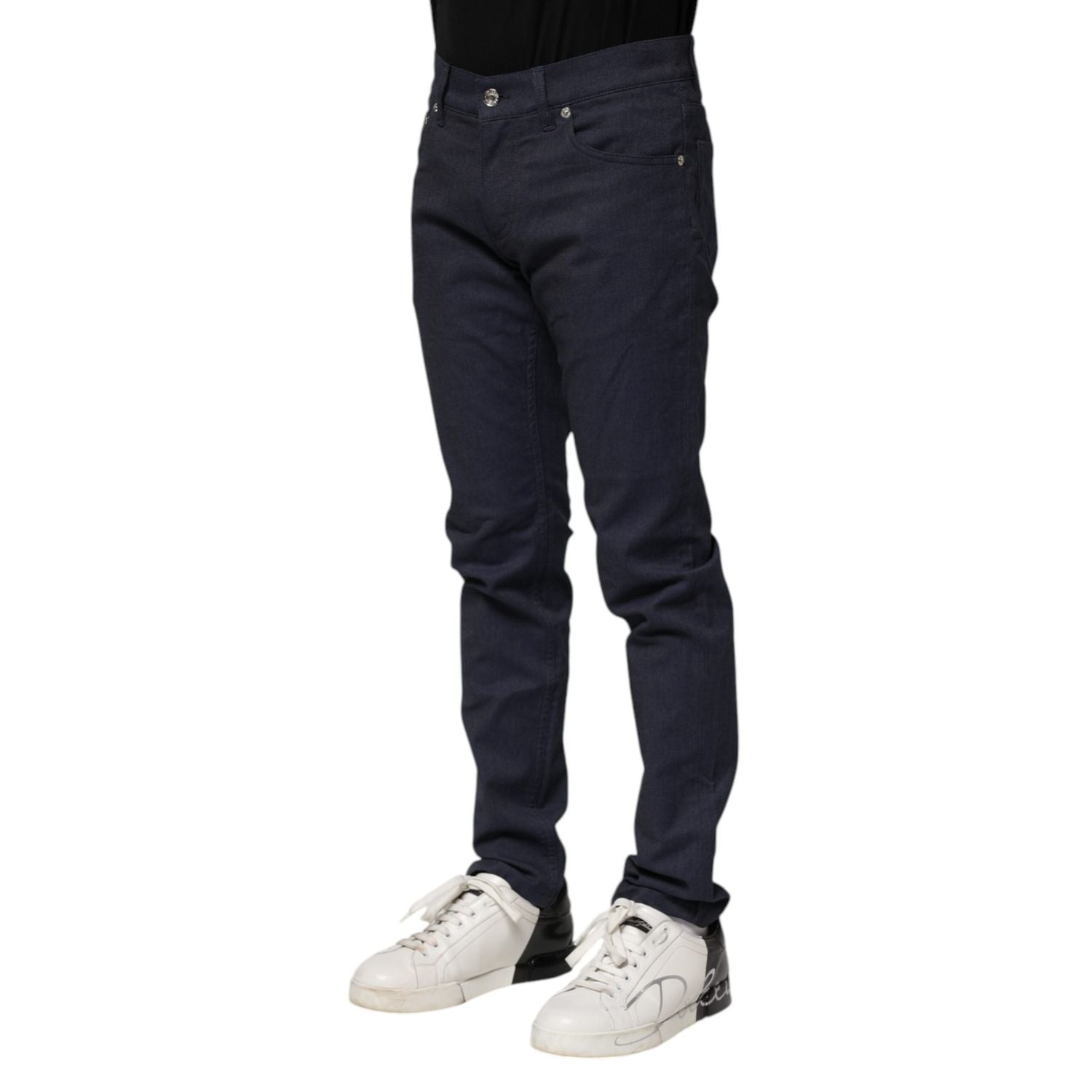 Dolce & Gabbana Dark Blue Cotton Skinny Denim Jeans