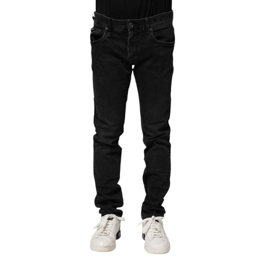 Dolce & Gabbana Black Cotton Skinny Men Denim Jeans PAN75279-46