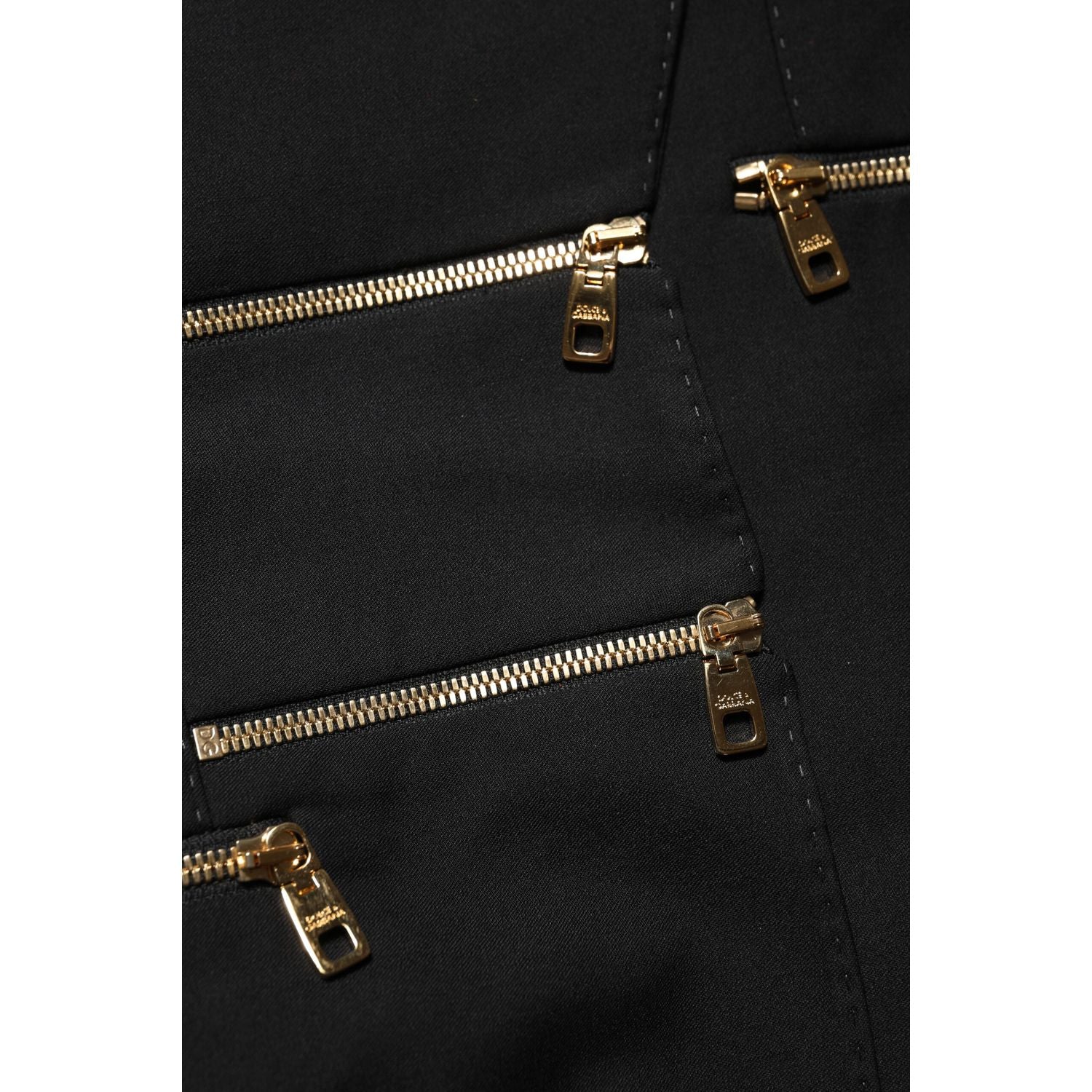 Dolce & Gabbana Black Wool Zipper Detailing Blazer Jacket
