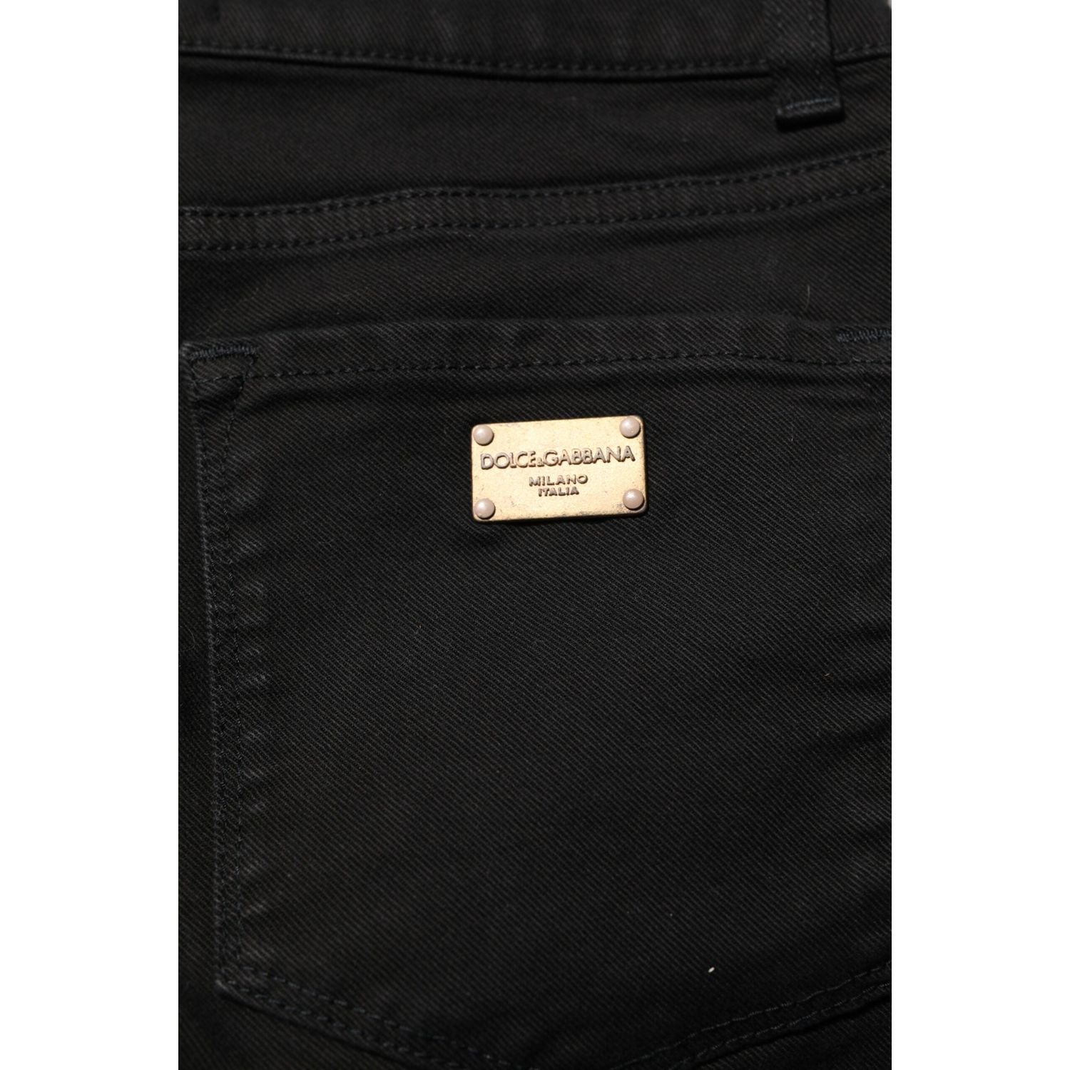 Dolce & Gabbana Black Skinny Cotton Mid Waisted Denim Jeans