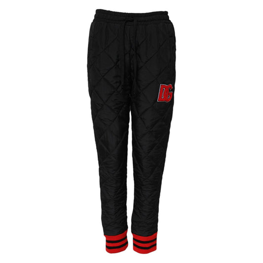 Dolce & Gabbana Black Quilted Mid Waist Jogger Pants PAN74938-40