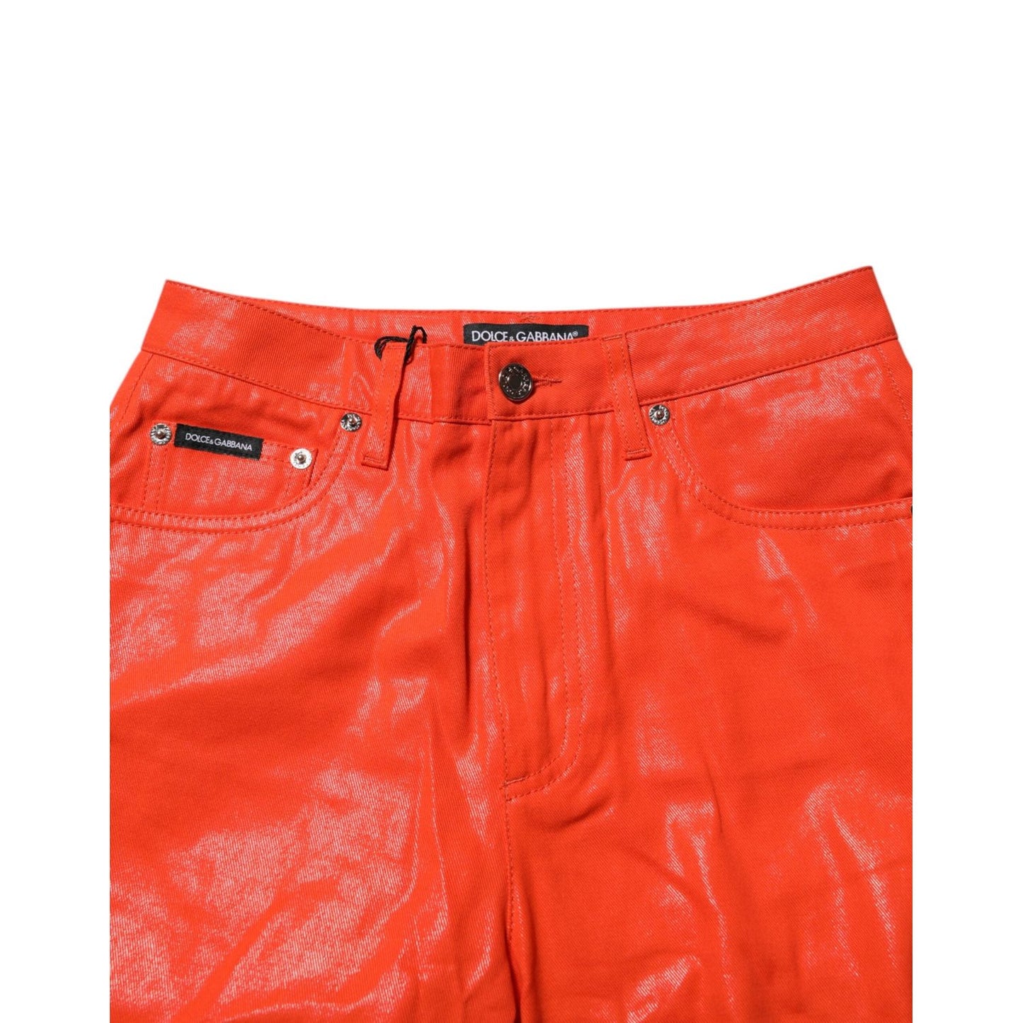 Dolce & Gabbana Orange Cotton High Waisted Denim Jeans PAN75105-40
