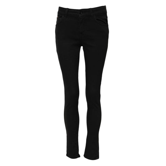 Dolce & Gabbana Black Cotton Skinny Mid Waisted Denim Jeans PAN76280-38