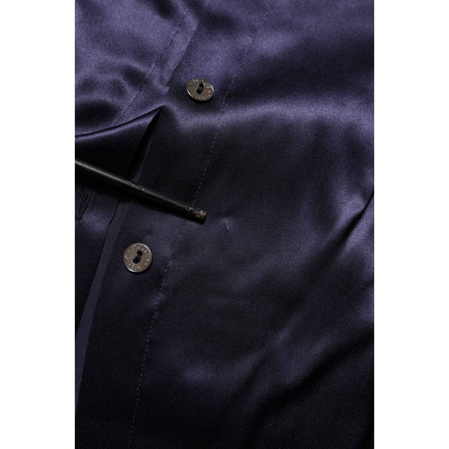 Dolce & Gabbana Dark Purple Silk Ascot Collared Blouse Top