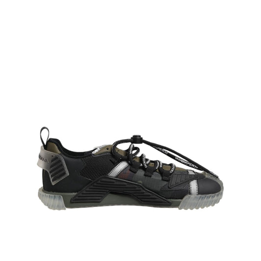 Dolce & Gabbana Black Lace Up Low Top NS1 Sneakers Shoes MV7471-41.5