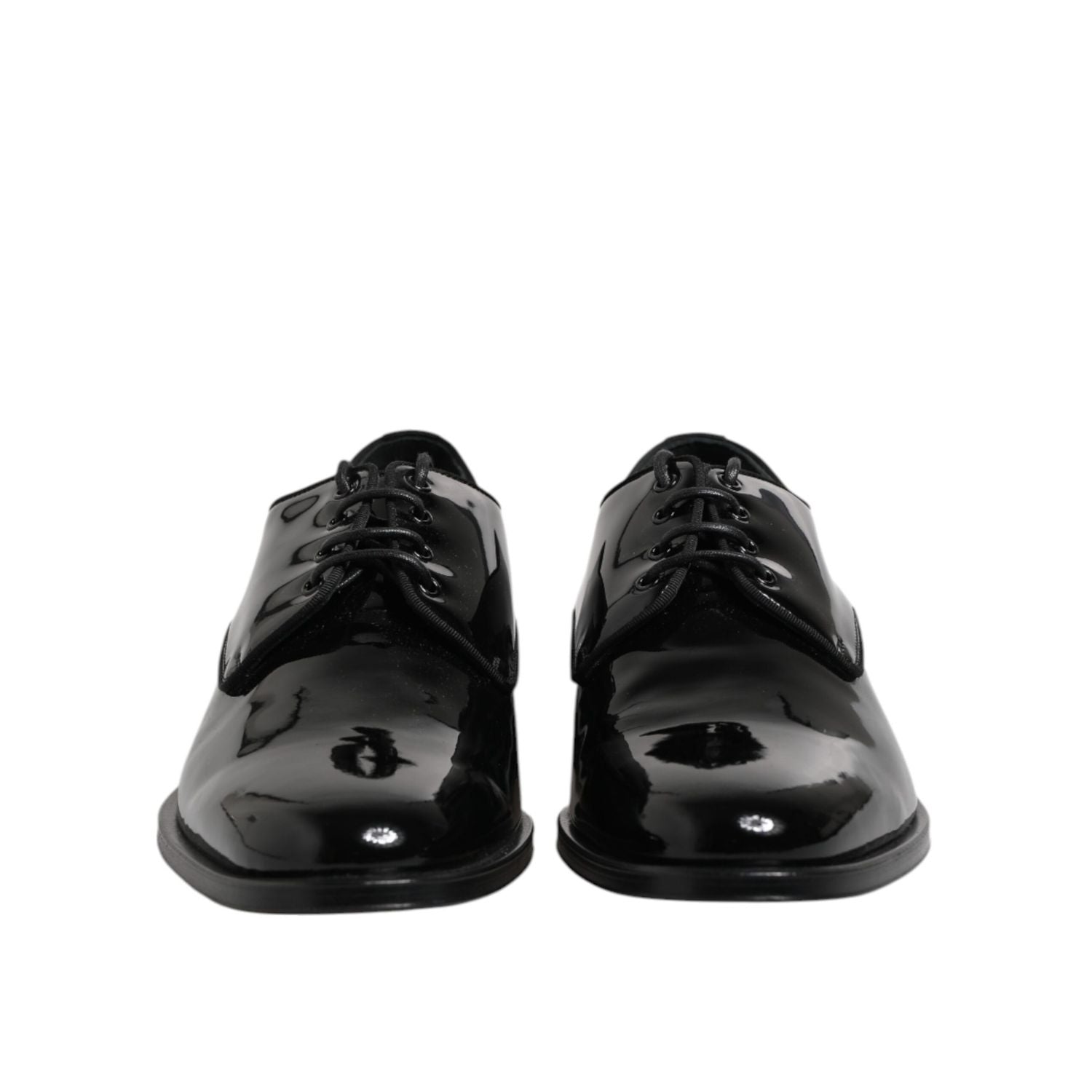 Dolce & Gabbana Black Patent Leather Derby Formal Dress Shoes