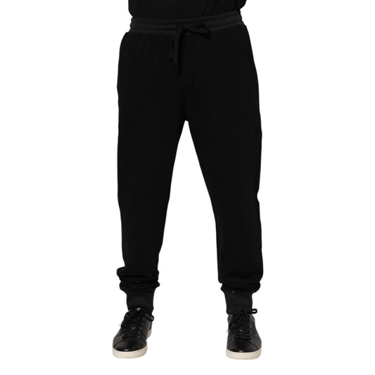 Dolce & Gabbana Black Cotton Crown Jogger Sweatpants Pants PAN76328-54