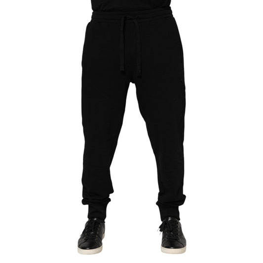 Dolce & Gabbana Black Cotton Crown Jogger Sweatpants Pants PAN76329-58