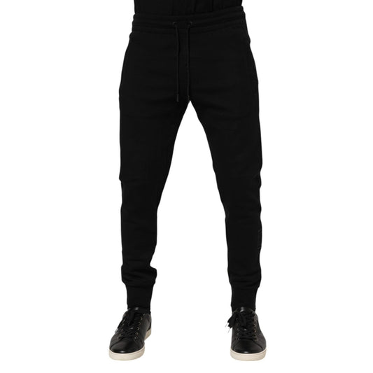 Dolce & Gabbana Black Cotton Men Jogger Sweatpants Pants PAN76333-46