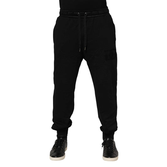 Dolce & Gabbana Black Cotton Drawstring Jogger Pants PAN76337-46