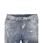 Dolce & Gabbana Blue Cotton Tattered Slim Fit Men Denim Jeans PAN76359-50