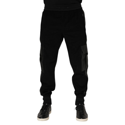 Dolce & Gabbana Black Cotton Cargo Men Jogger Pants PAN76535-48