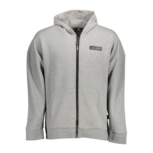 Plein Sport Gray Cotton Sweater PL-11141-XL