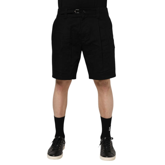 Dolce & Gabbana Black Cotton Knee Length Men Bermuda Shorts PAN76826-50
