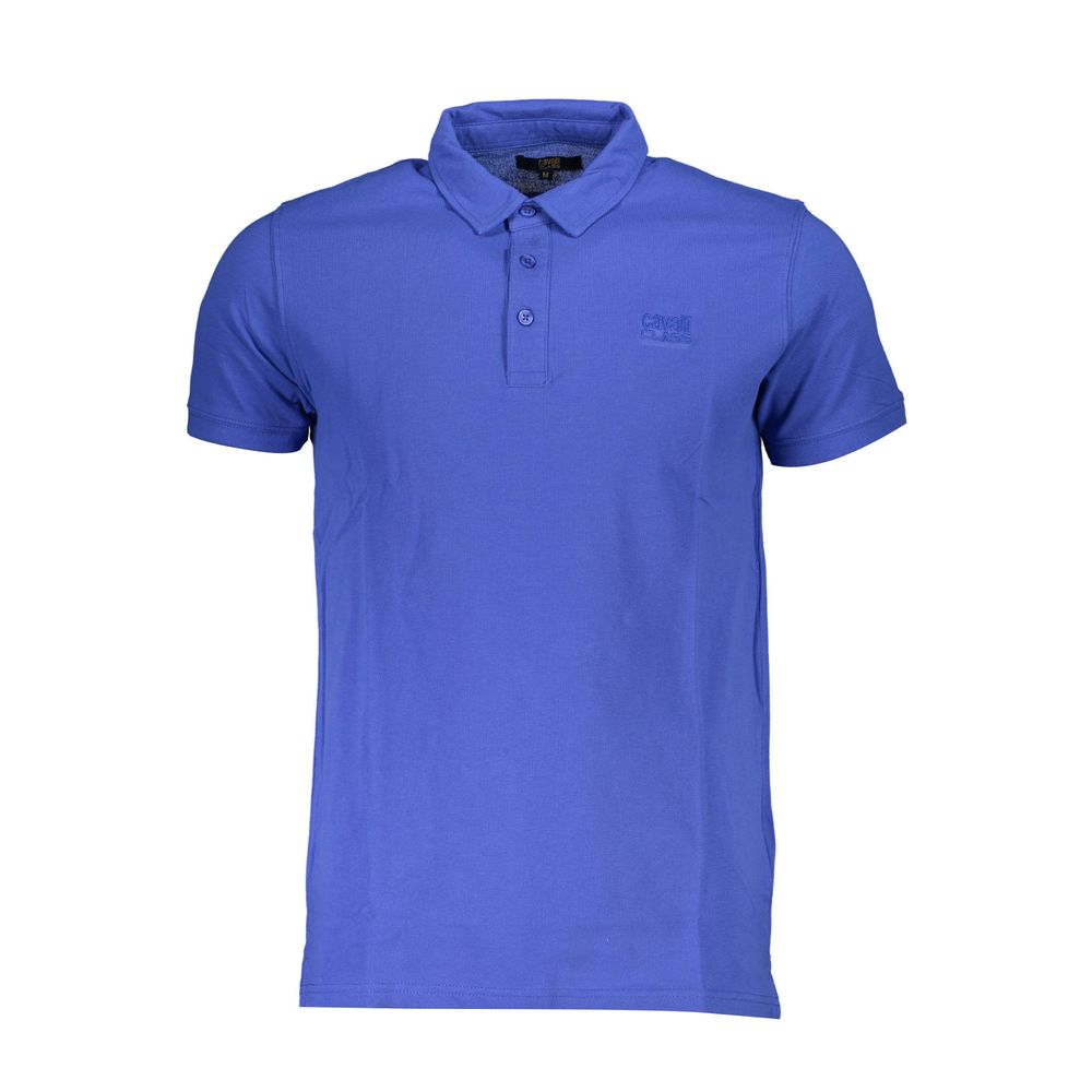 Cavalli Class Blue Cotton Men Polo Shirt