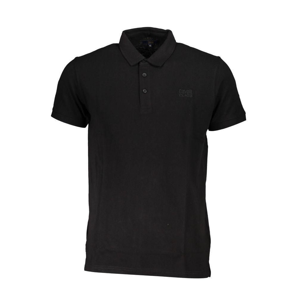 Cavalli Class Black Cotton Polo Shirt CA-22340-M