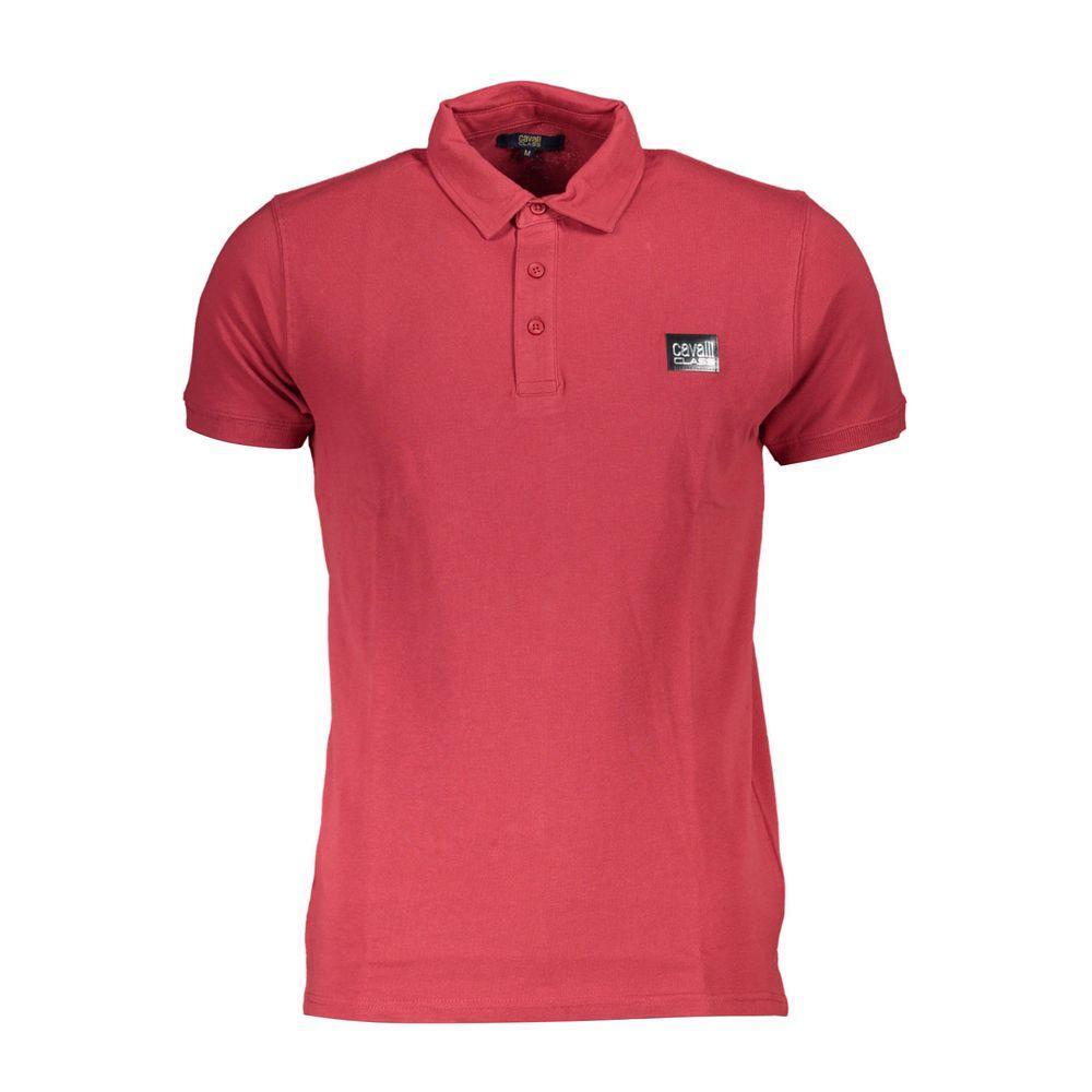 Cavalli Class Red Cotton Polo Shirt CA-22343-M