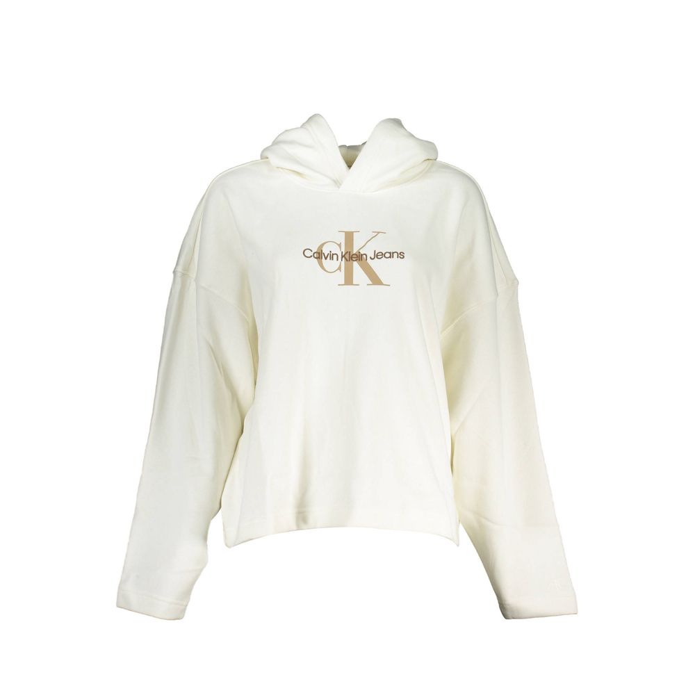 Calvin Klein White Cotton Women Sweater with logo embroidery, casual-chic style, perfect for effortless high-fashion days.