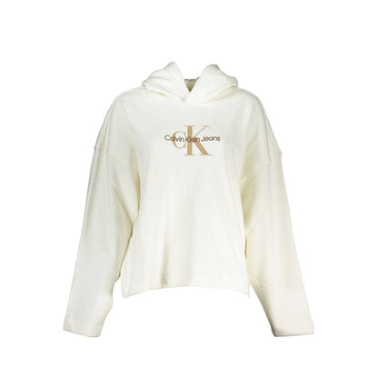 Calvin Klein White Cotton Women Sweater with logo embroidery, casual-chic style, perfect for effortless high-fashion days.