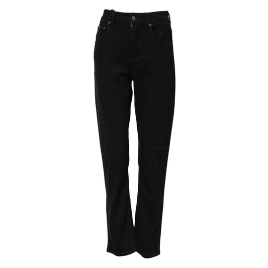 Dolce & Gabbana Black Boyfriend Cotton Mid Waist Denim Jeans PAN75103-36