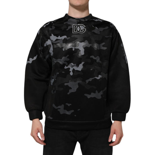 Dolce & Gabbana Black Camouflage Pullover Sweatshirt Sweater TSH906995-46