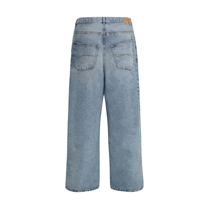 Balenciaga Light Blue Cotton Relaxed Fit Jeans