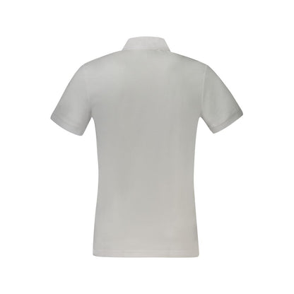 Back view of Hugo Boss White Cotton Polo Shirt, short sleeve, slim fit, with embroidery and logo.