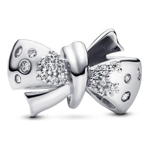 PANDORA CHARMS Mod. SPARKLING BOW DESIGNER FASHION JEWELLERY PANDORA Light Gray