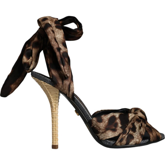 Dolce & Gabbana Brown Leopard Keira Heels Sandals Shoes LA11497-37