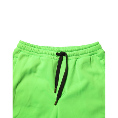 Dolce & Gabbana Green Patchwork Cargo Bermuda Men Shorts