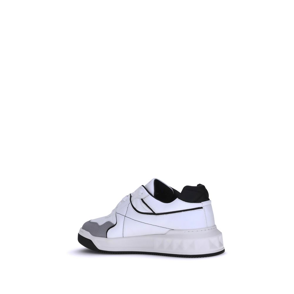 Valentino Garavani White Calf Leather Bos Taurus Low Top Sneakers