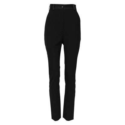 Dolce & Gabbana Black Wool High Waist Skinny Pants