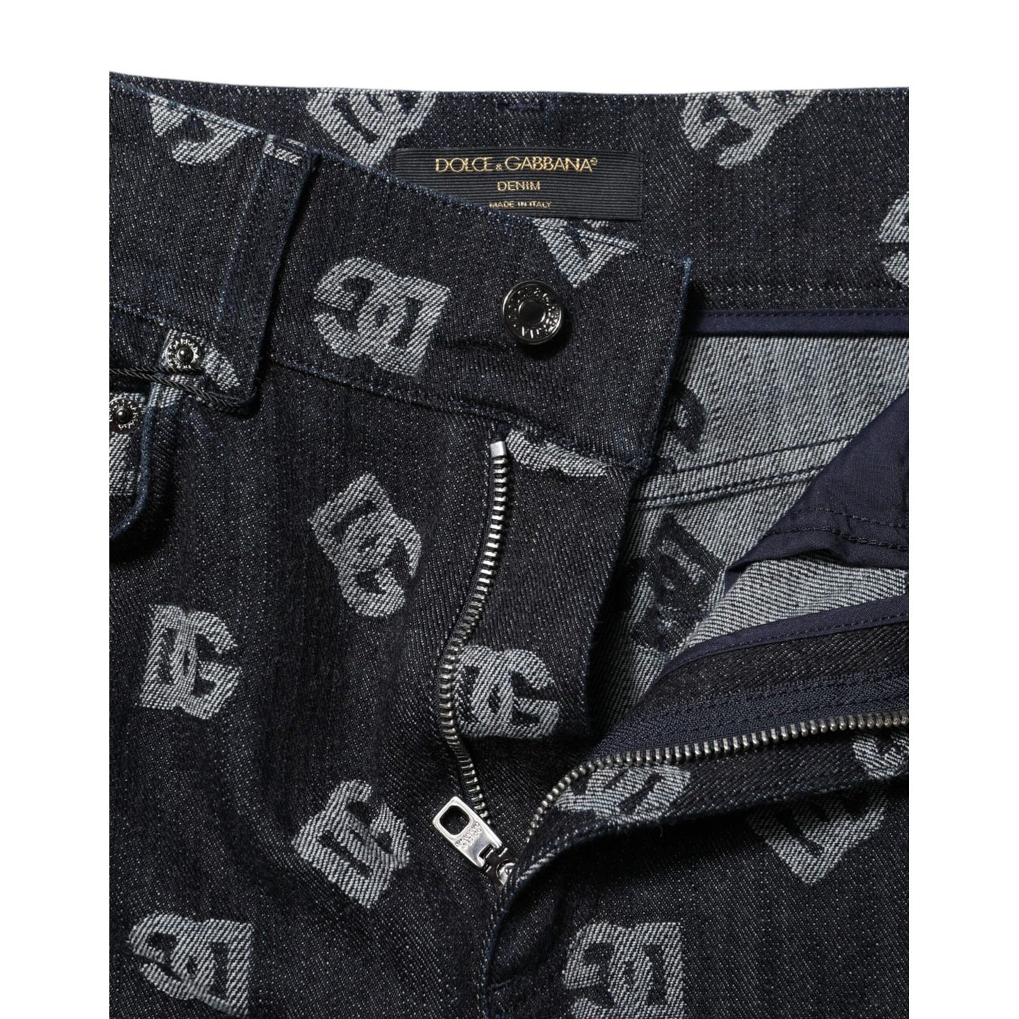 Dolce & Gabbana Black DG Logo High Waist Skinny Denim Jeans