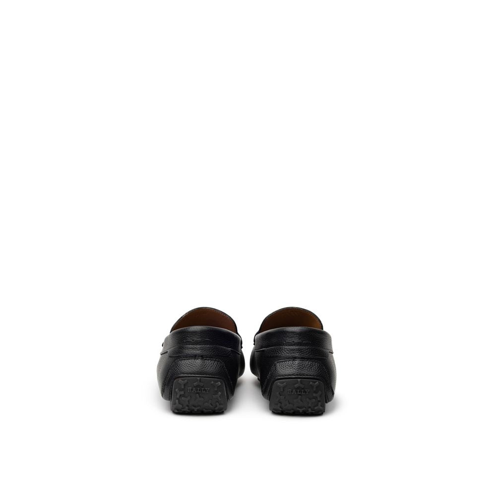 Bally Black Leather Moccassin