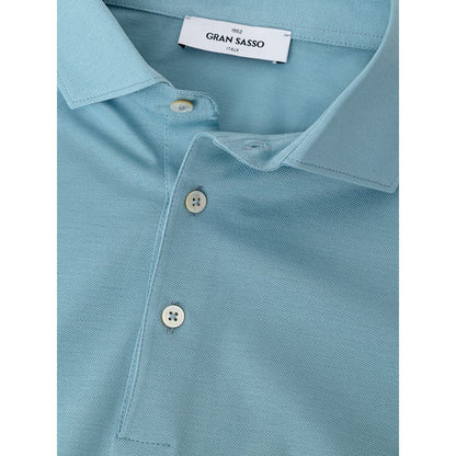 Gran Sasso Blue Cotton Polo Shirt
