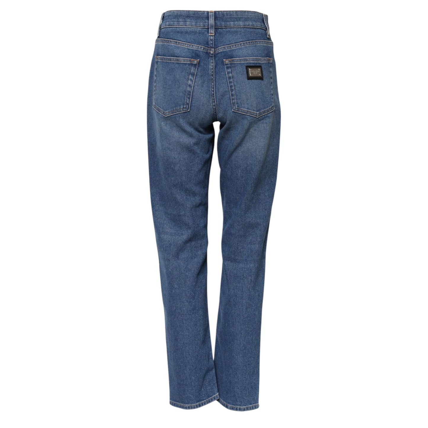 Dolce & Gabbana Blue Cotton High Waist Tapered Denim Jeans PAN75532-38