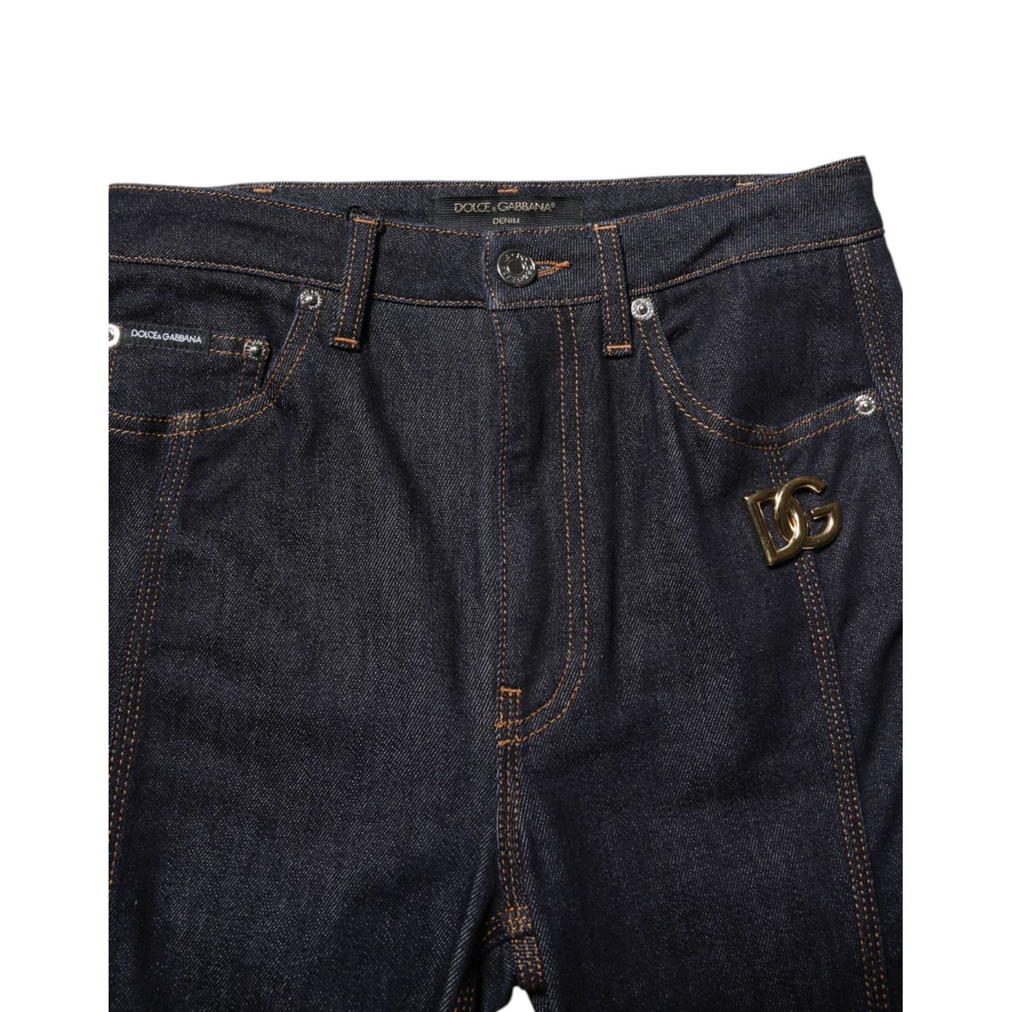Dolce & Gabbana Black Cotton Mid Waist Bootcut Denim Jeans PAN75537-38