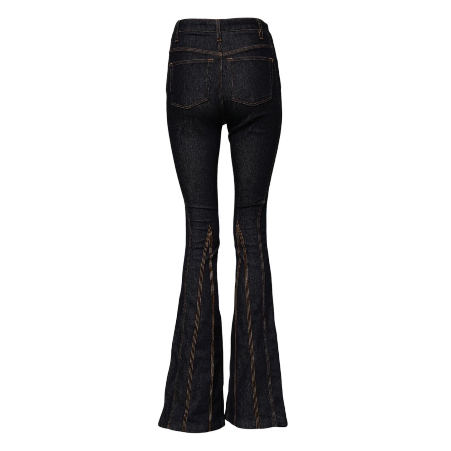 Dolce & Gabbana Black Cotton Mid Waist Bootcut Denim Jeans PAN75537-38