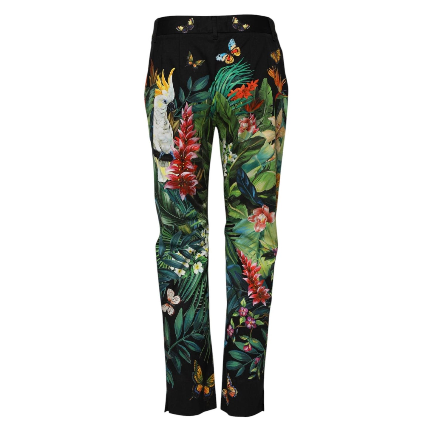 Dolce & Gabbana Black Cotton Tropical Mid Waist Pants PAN75960-40