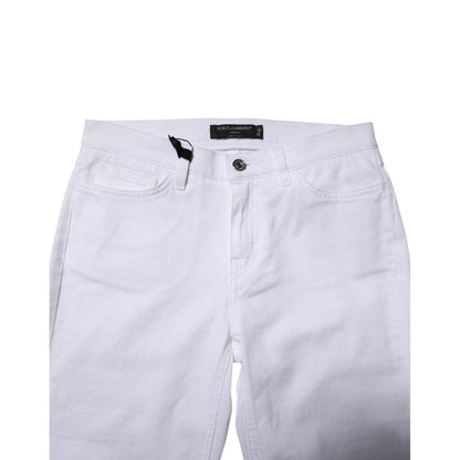 Dolce & Gabbana White GRACE Mid Waisted Skinny Denim Jeans