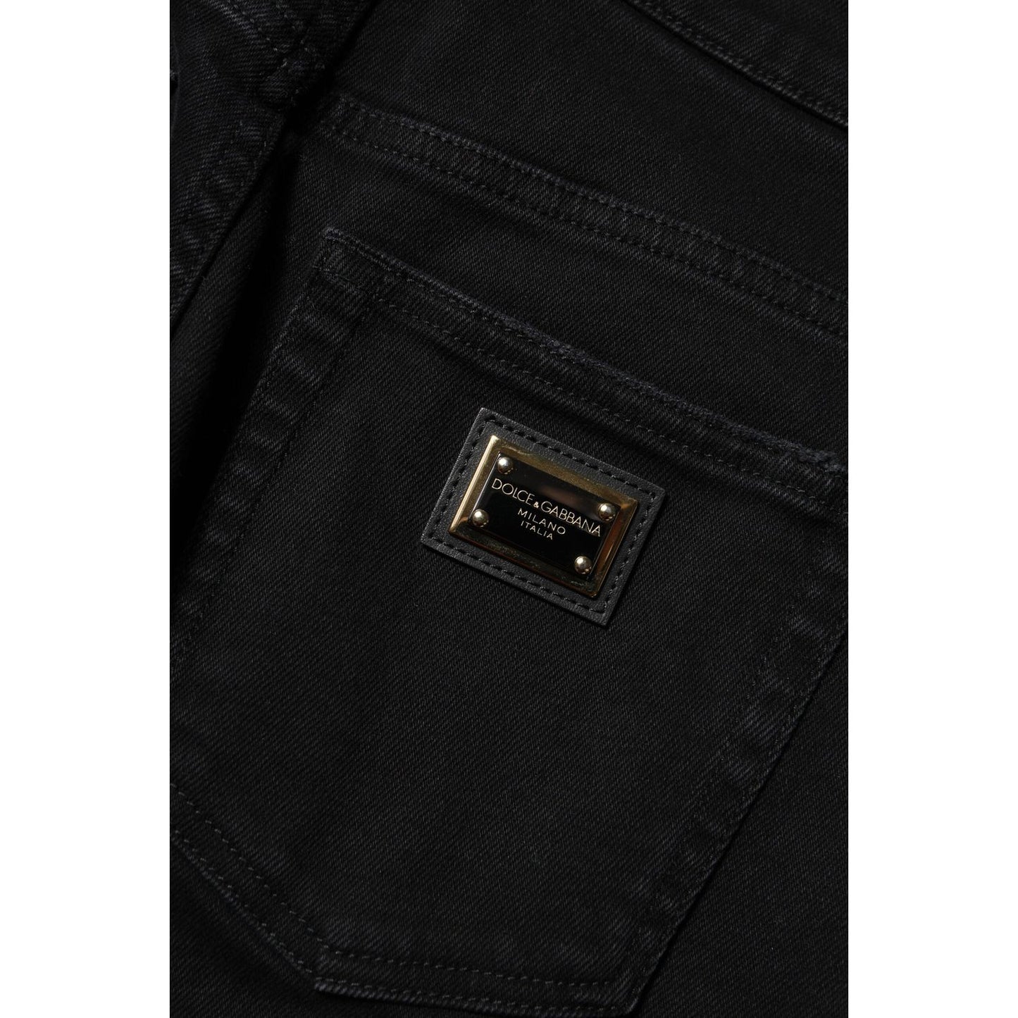 Dolce & Gabbana Black Boyfriend Cotton Flared Denim Jeans PAN76487-38