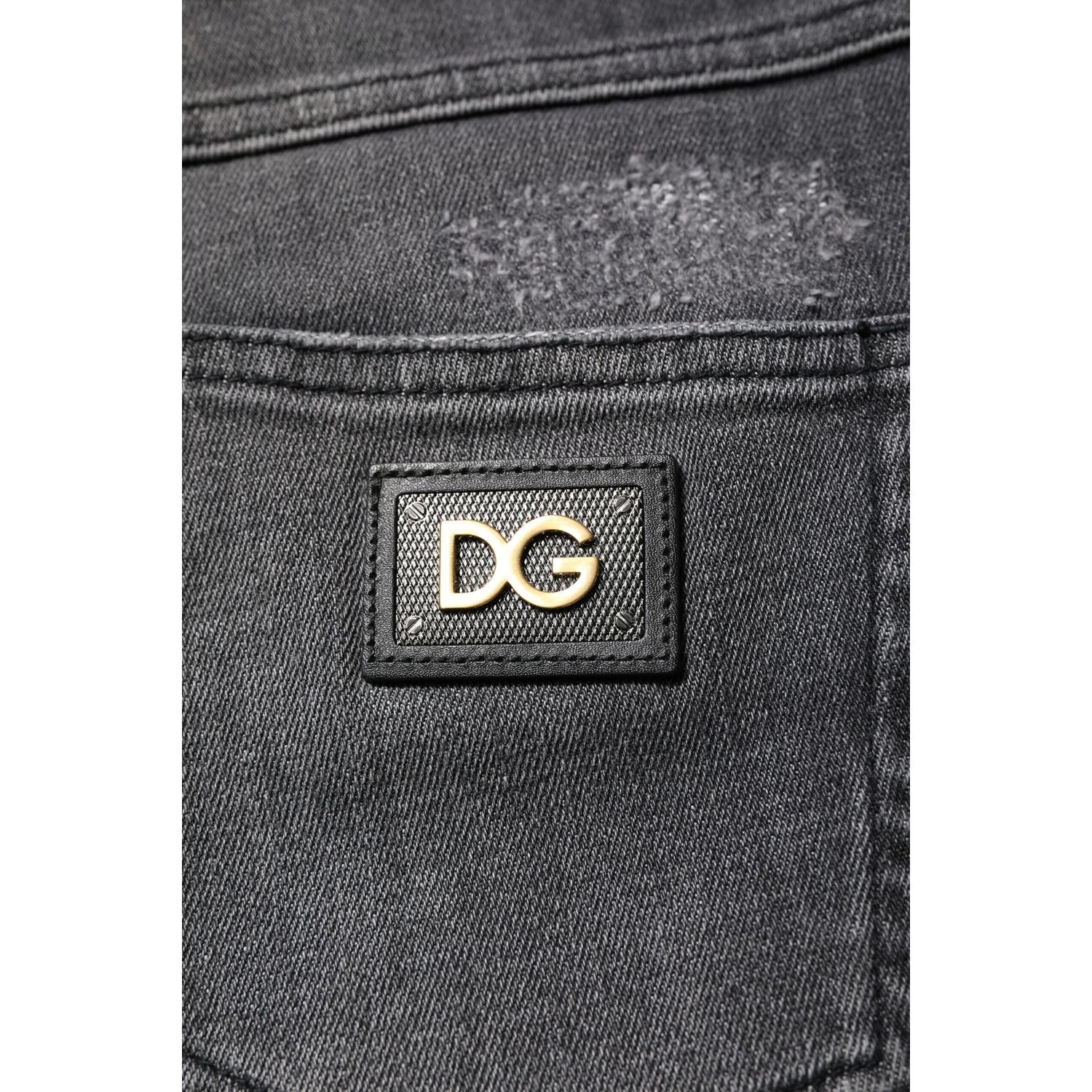 Dolce & Gabbana Dark Gray AUDREY Cotton Skinny Denim Jeans