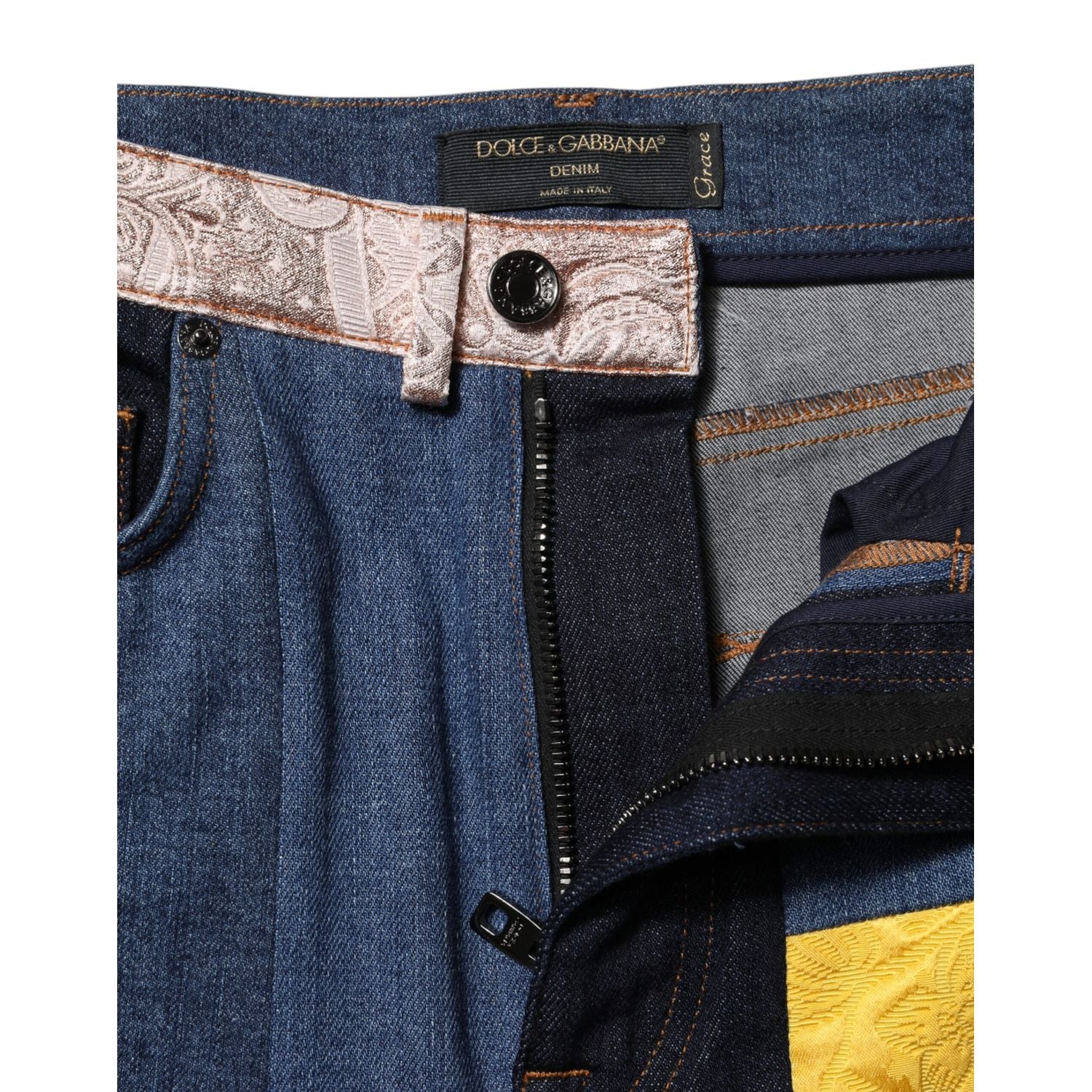Dolce & Gabbana Multicolor Patchwork Skinny Denim Jeans