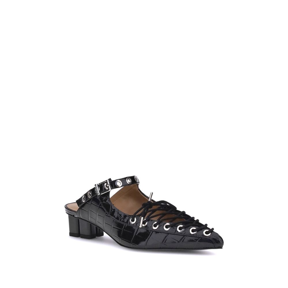 Ganni Black Polyethylene Mules